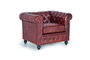 Giner y Colomer Canapé Chesterfield en Cuir Naturel Marron Vieilli, Dimensions 72x96x85 cm, Assise 54x54 cm